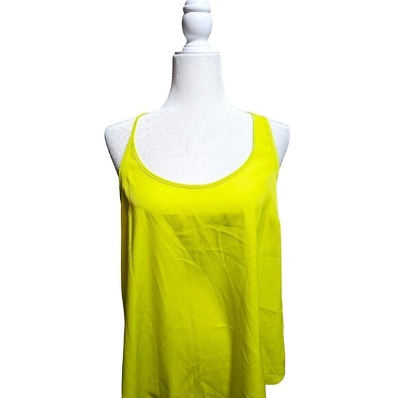 asos lime green tank spaghetti strap top flowy open back blouse size 8 - Picture 2 of 6